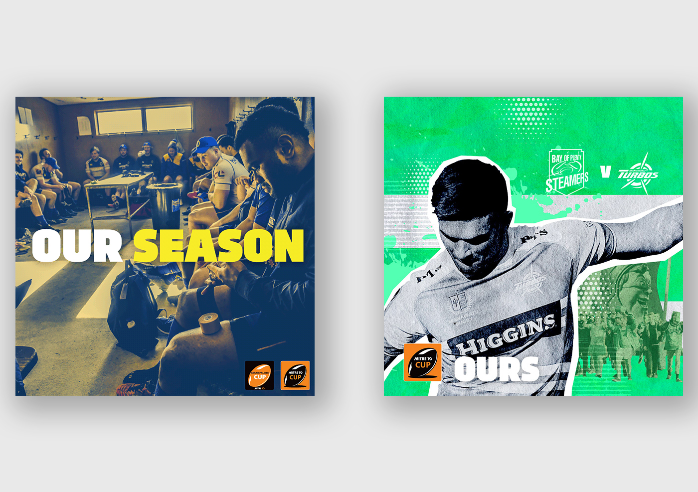 Mitre 10 Cup social media graphic with the 'OURS' slogan